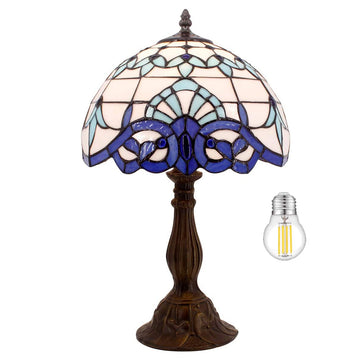 Tiffany Table Lamps Werfactory® Navy Blue Baroque Stained glass Light